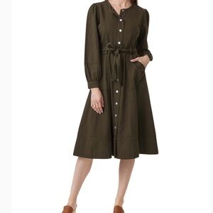 Habitual Dark Olive Long Sleeve Dress